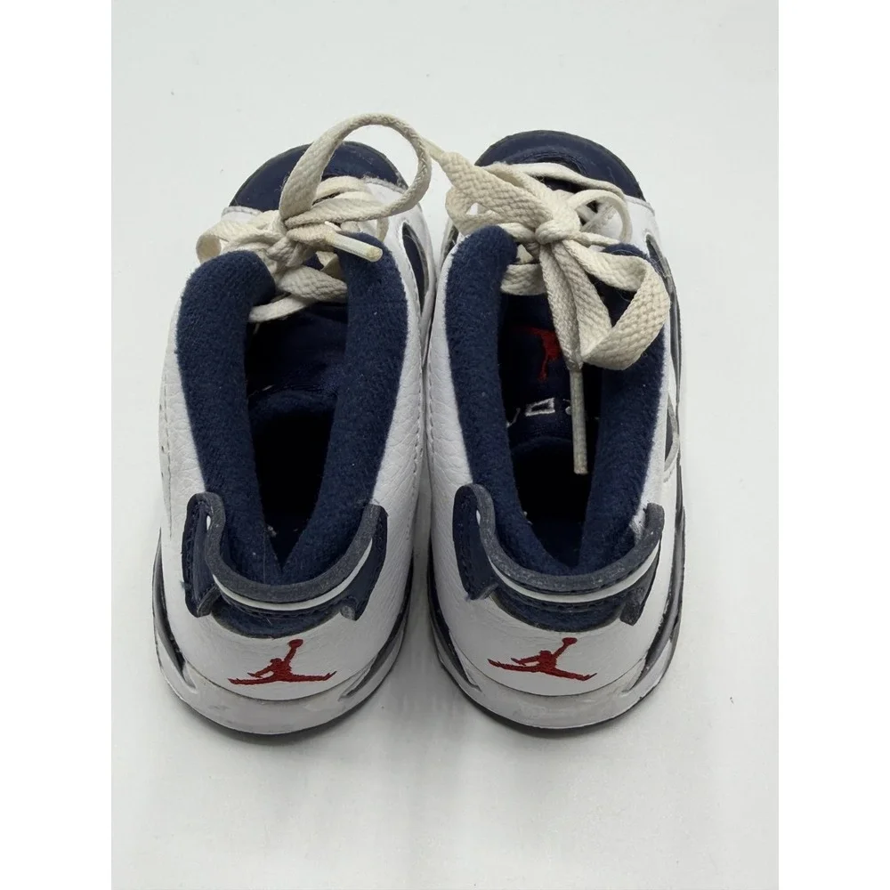 Jordan 6 Retro Olympic 384667-130 Toddler White Navy Size 7C